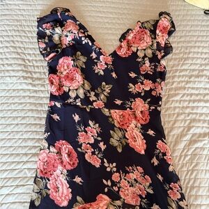 JJS HOUSE ASYMMETRICAL FLORAL DRESS